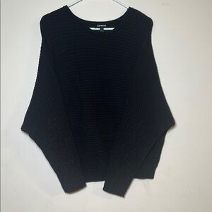 Express Black Crew Neck Sweater with Relaxed Fit